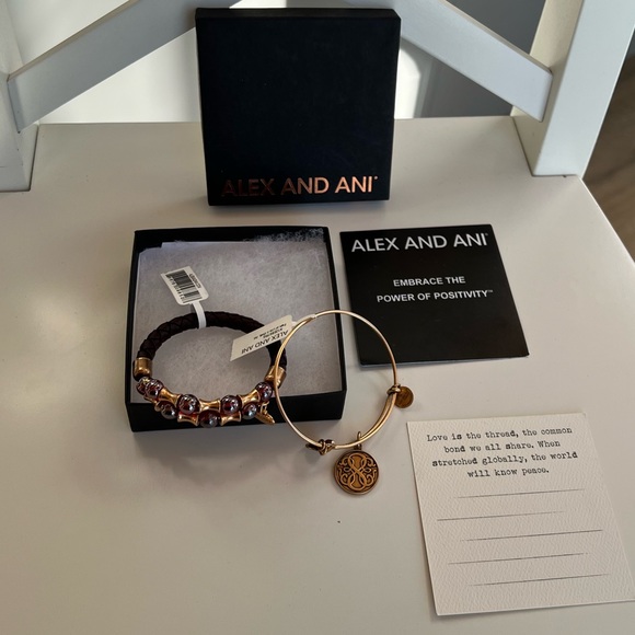 Alex and Ani Rooted & Path of Life Bracelet Set Brand New - Picture 2 of 4